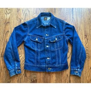 Vintage Lee Denim Jacket Womens Size 16 Trucker USA Made Blue Jean